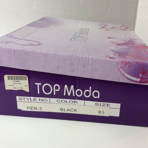 Top Moda Black Cutouts Heels Size 8.5 - Picture 15 of 16